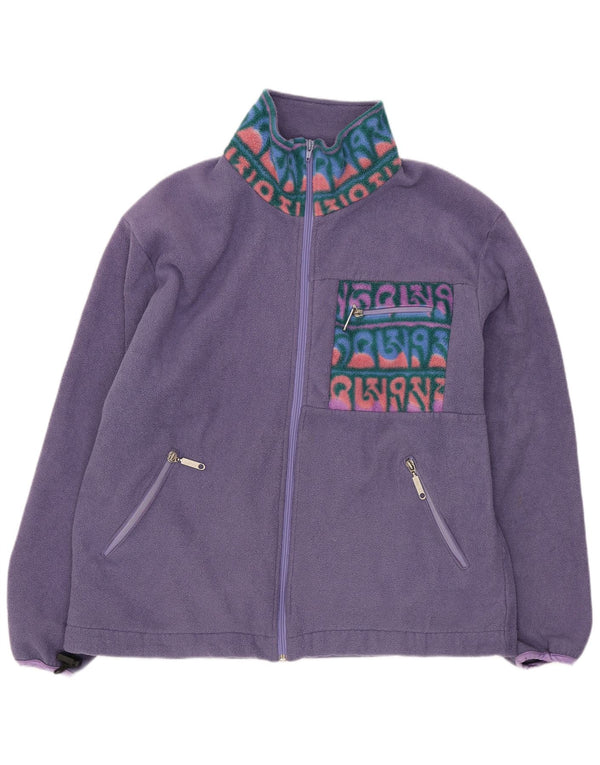 Jachetă din lână SALEWA pentru femei, cu ajustare largă, UK 14, violet mediu, sport geometric