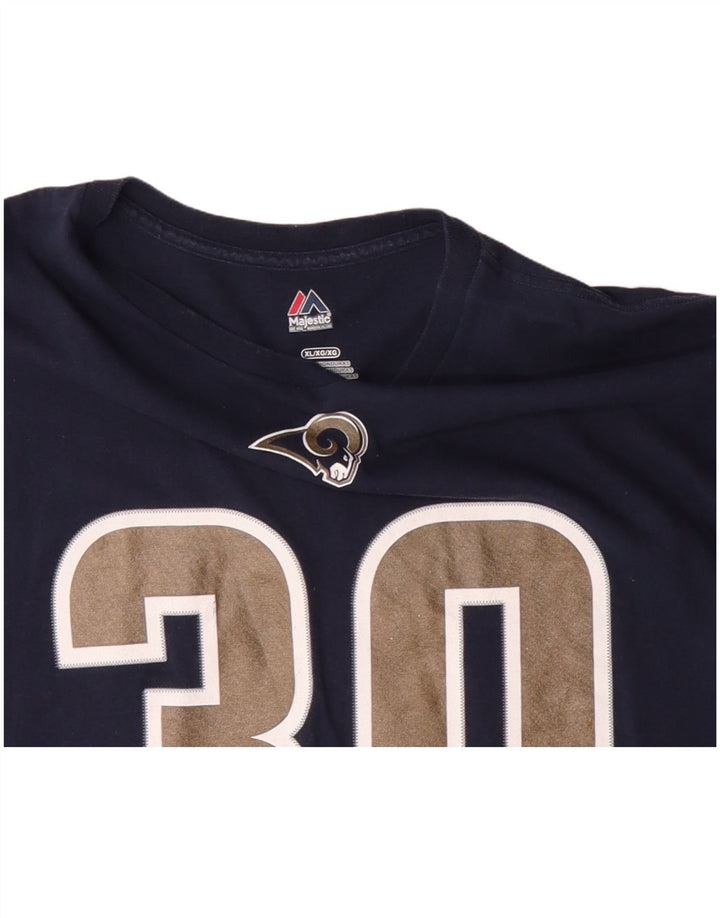 MAJESTIC Bărbați Todd Gurley II Tricou grafic Top XL Bumbac bleumarin