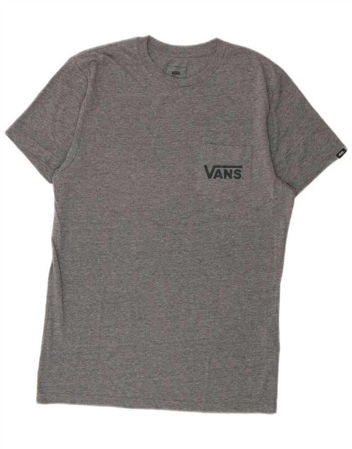 Tricou grafic personalizat Vans pentru bărbați Top din bumbac cu pete gri mediu