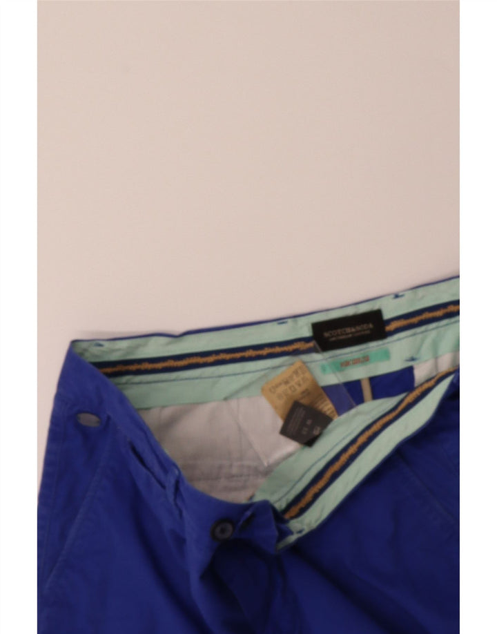 SCOTCH & SODA Mens Chino Shorts W33 Medium Blue Cotton Vintage Scotch & Soda and Second-Hand Scotch & Soda from Messina Hembry 