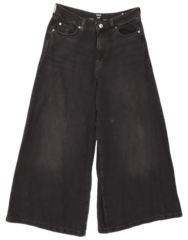 Blugi pentru femei Marks & Spencer cu picioare largi UK 14 mare W32 L27 bumbac negru