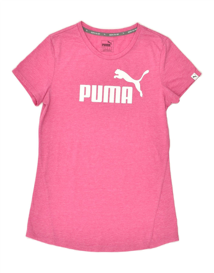 PUMA Womens Graphic T-Shirt Top UK 10 Small Pink | Vintage Puma | Thrift | Second-Hand Puma | Used Clothing | Messina Hembry 