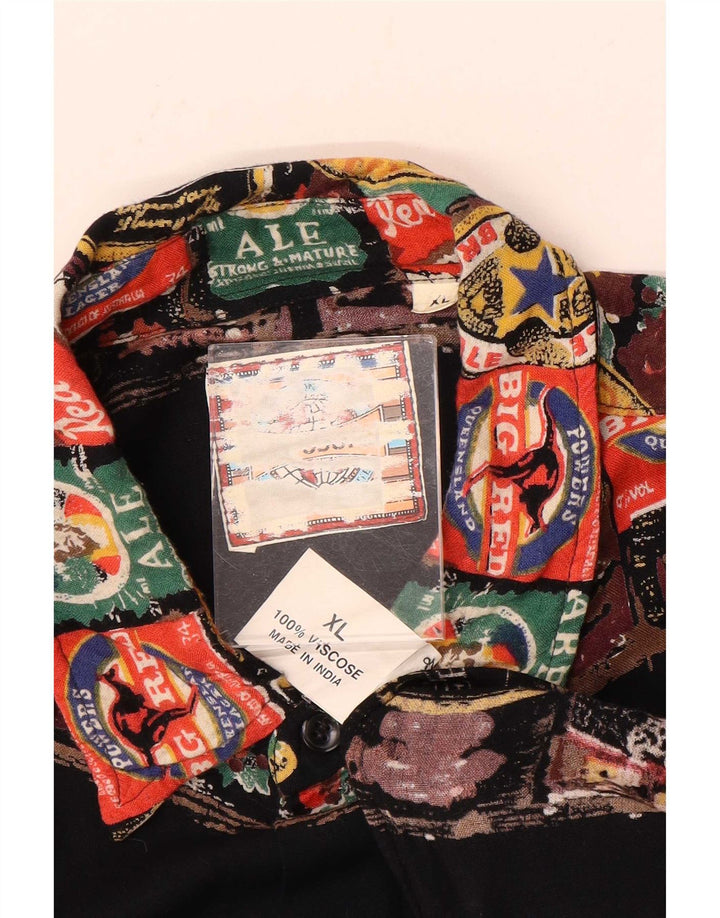 Cămașă Vintage pentru bărbați cu model abstract XL, viscoză multicoloră