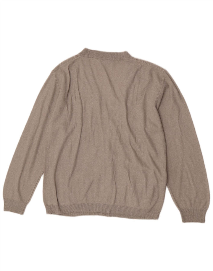 Enzo Goti Pulover Cardigan Bărbați Mic Gri Chevron Acrilic