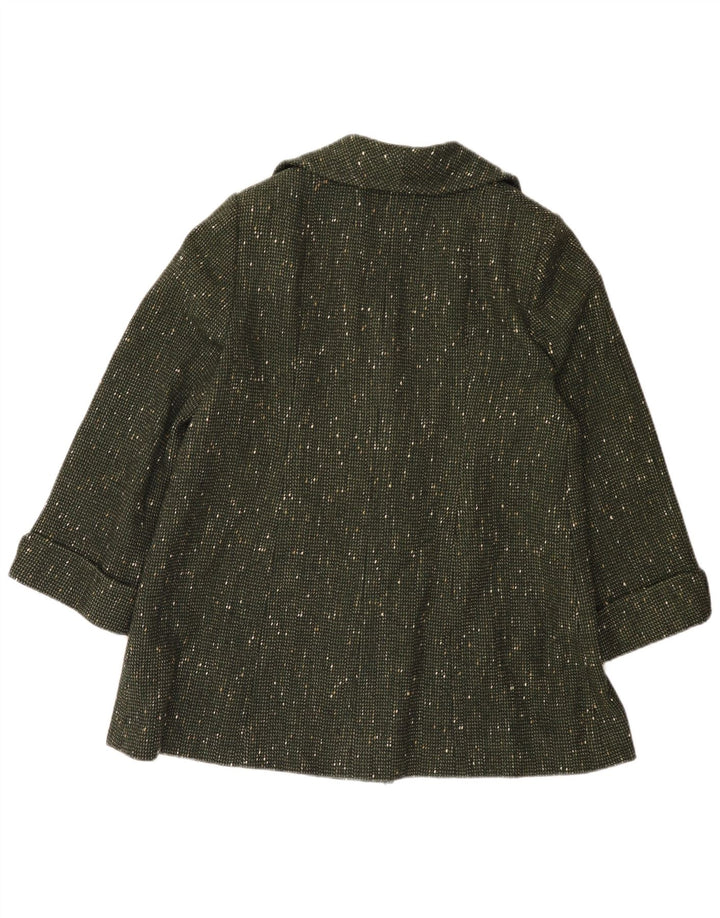Pardesiu vintage pentru femei UK 14 mare, verde, pete
