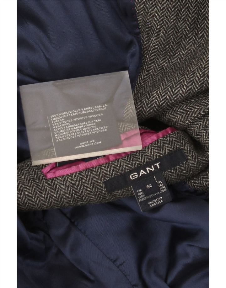 Jachetă Gant pentru bărbați, cu 2 nasturi, IT 54 2XL, lână gri Herringbone