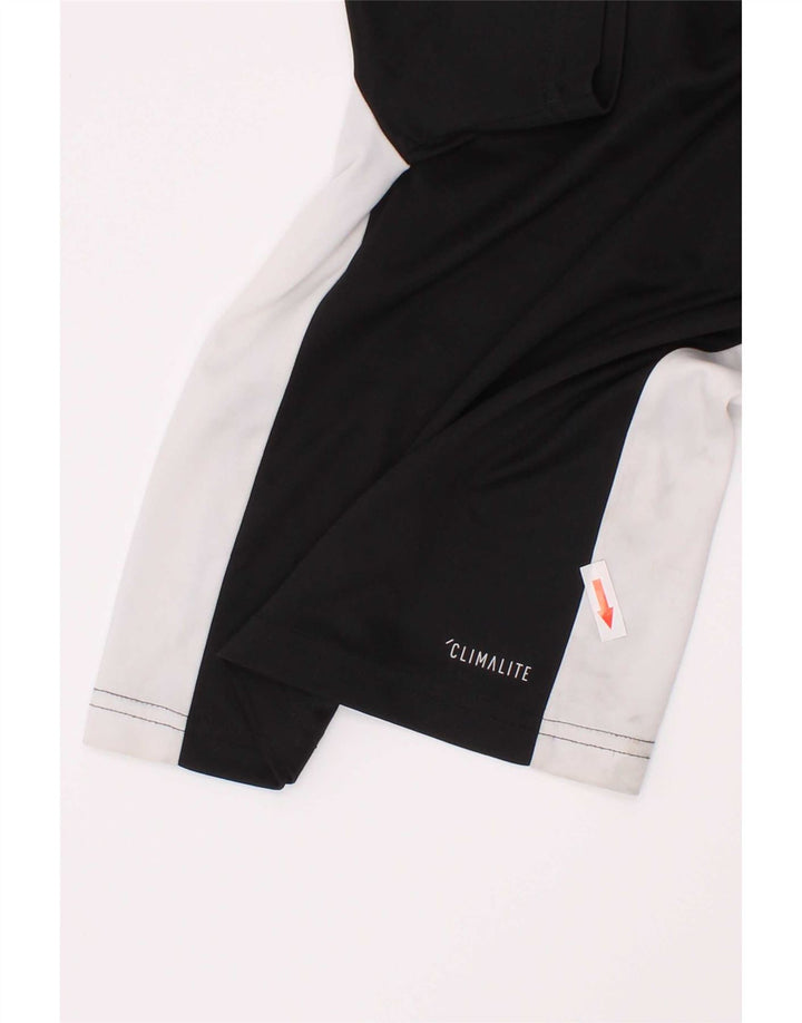 Tricou Adidas Climalite pentru baieti Top 5-6 ani poliester negru color bloc