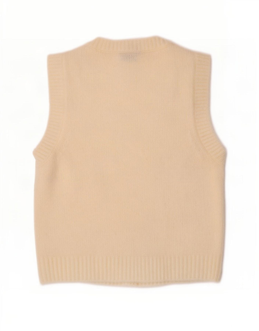 Zara Womens Vest Tank Top UK 12 Medium Off White Polyester