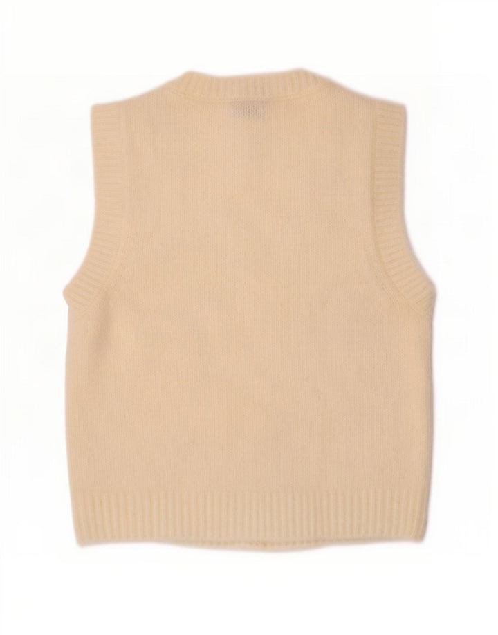 Zara Womens Vest Tank Top UK 12 Medium Off White Polyester