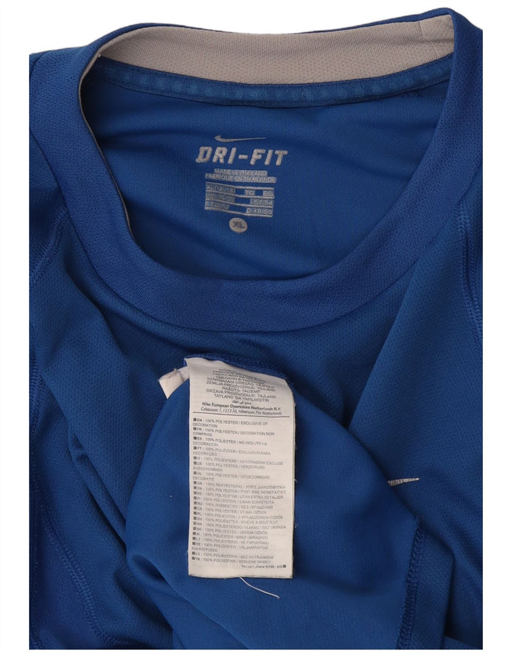 Tricou Nike Dri Fit Top cu mânecă lungă pentru femei UK 20/22 XL Albastru Poliester