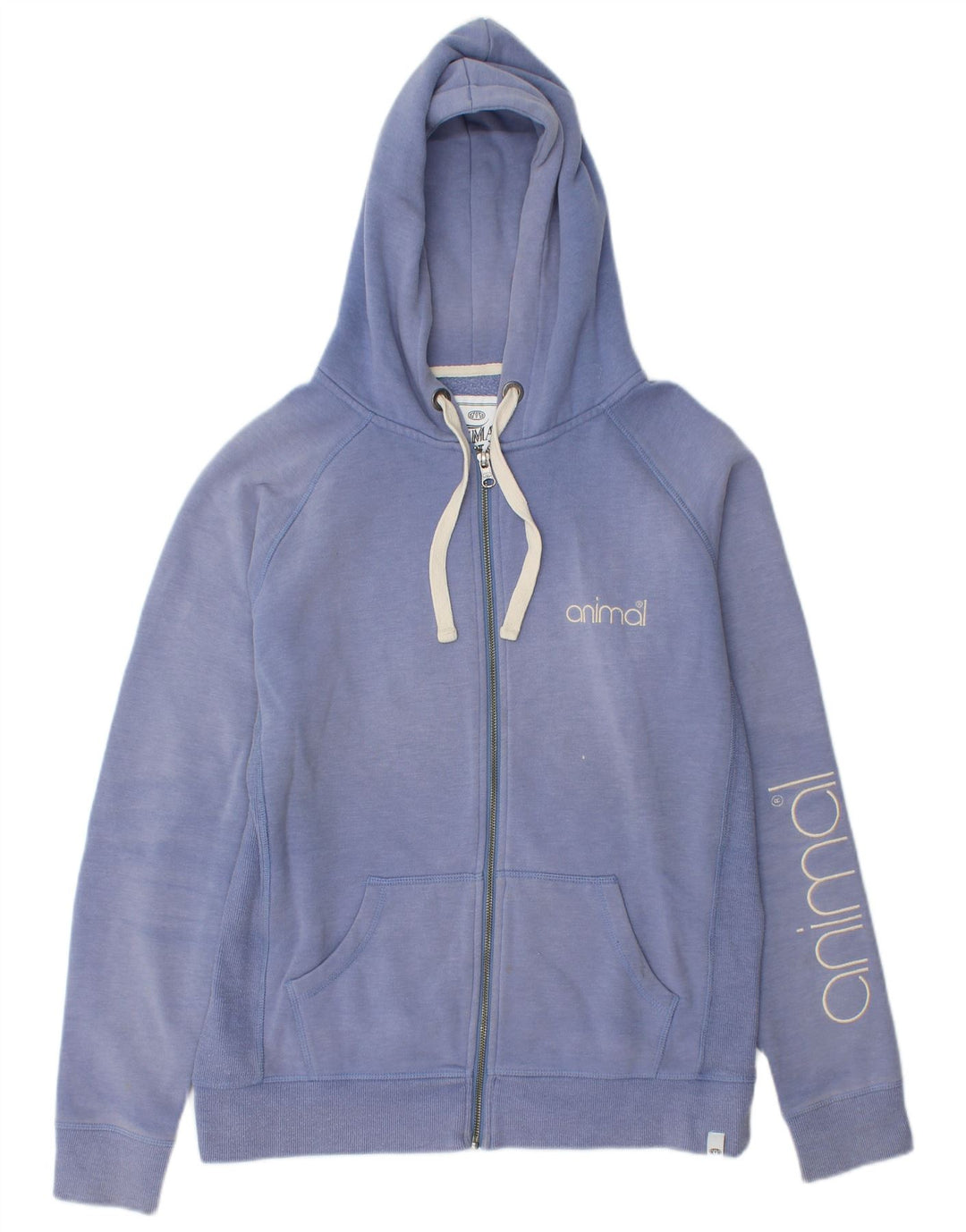 Pulover cu capota cu fermoar cu grafic pentru damă Animal UK 14 Poliester albastru mare