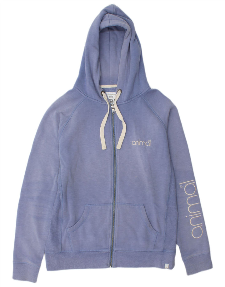 Pulover cu capota cu fermoar cu grafic pentru damă Animal UK 14 Poliester albastru mare