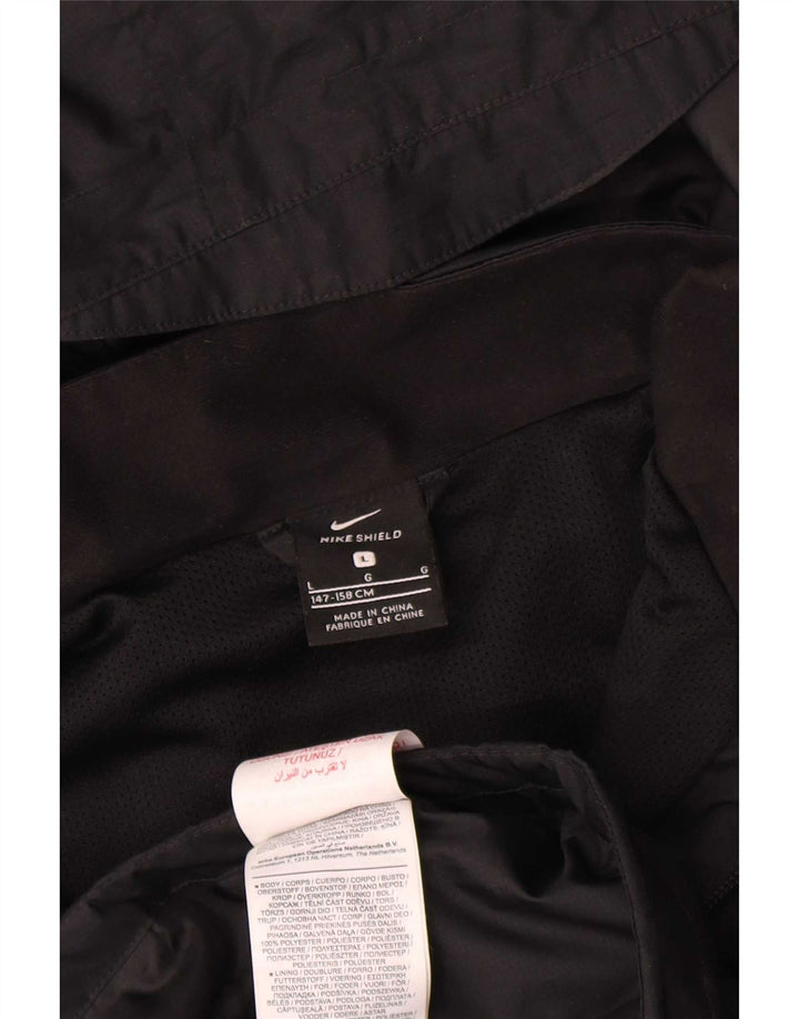 Jachetă de ploaie cu glugă Nike pentru băieți 12-13 ani, mare, negru, poliester