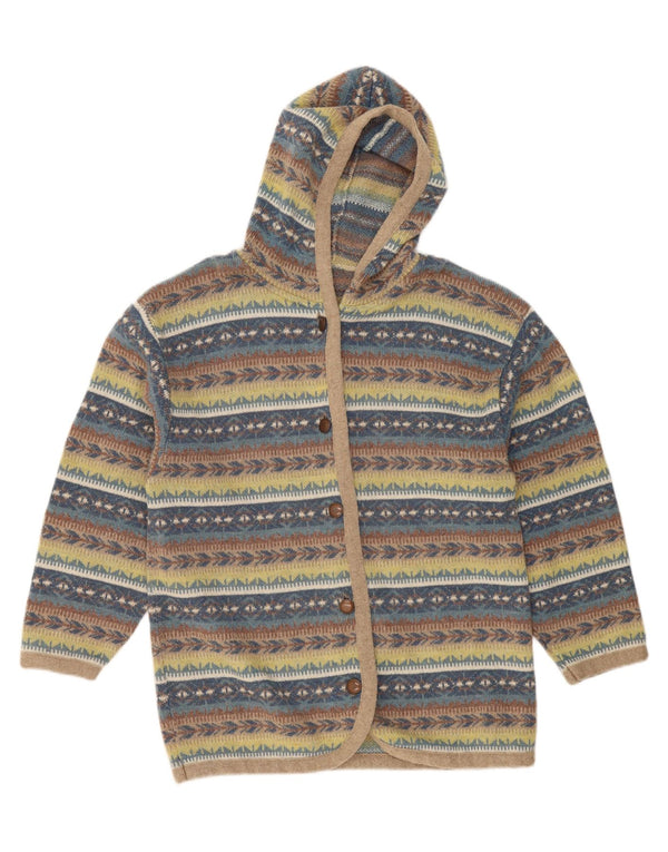 Cardigan Vintage pentru femei cu glugă, UK 18 XL, cu dungi multicolore