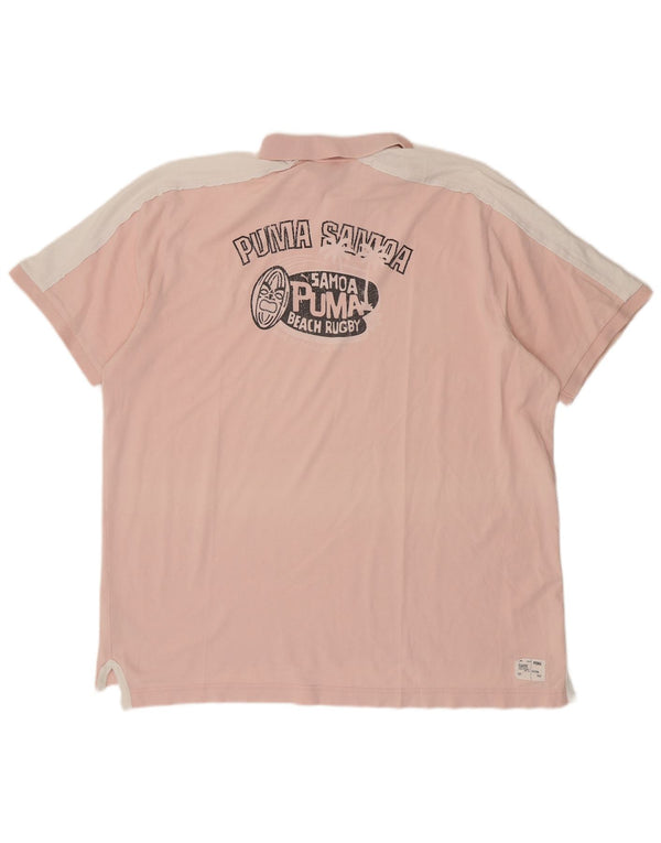 Tricou polo Puma pentru bărbați, 2XL, bumbac color bloc de culoare roz