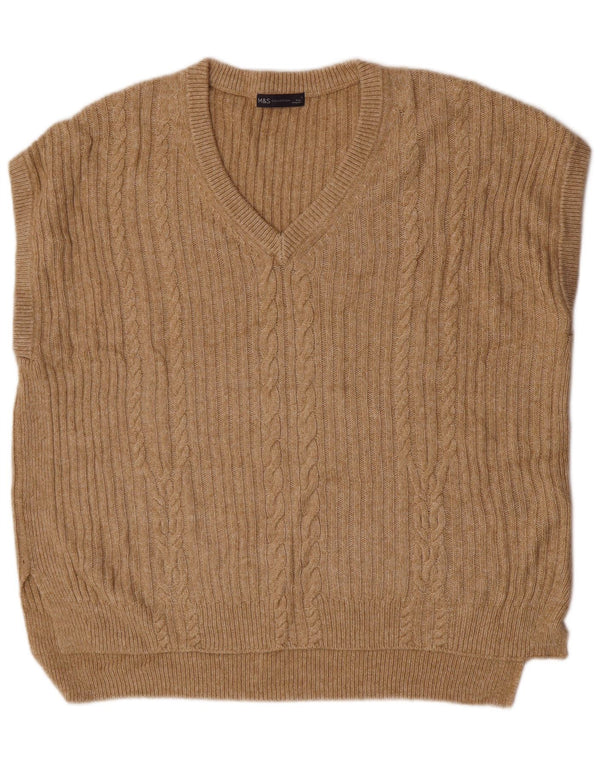 Marks & Spencer Vestă supradimensionată pentru femei, UK 18 XL, bumbac, bej