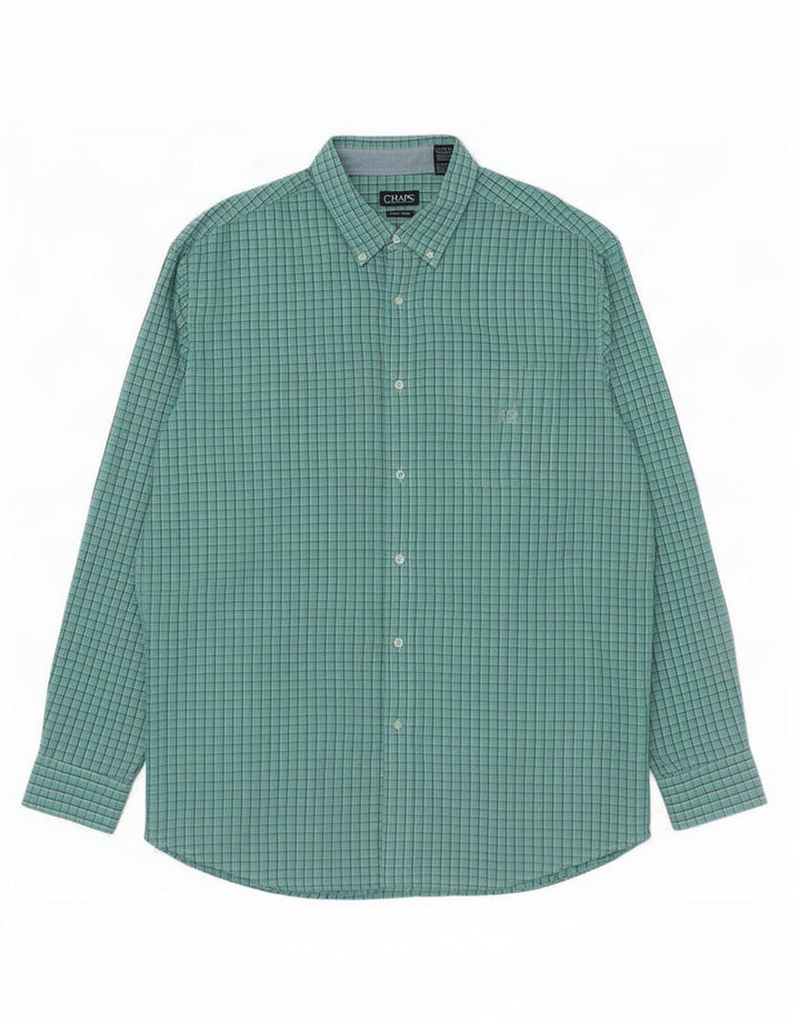 Cămașă înaltă pentru bărbați Chaps 3XL, bumbac verde check