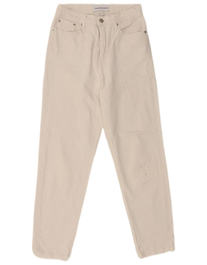 Blugi conici pentru femei Calvin Klein W26 L26 alb