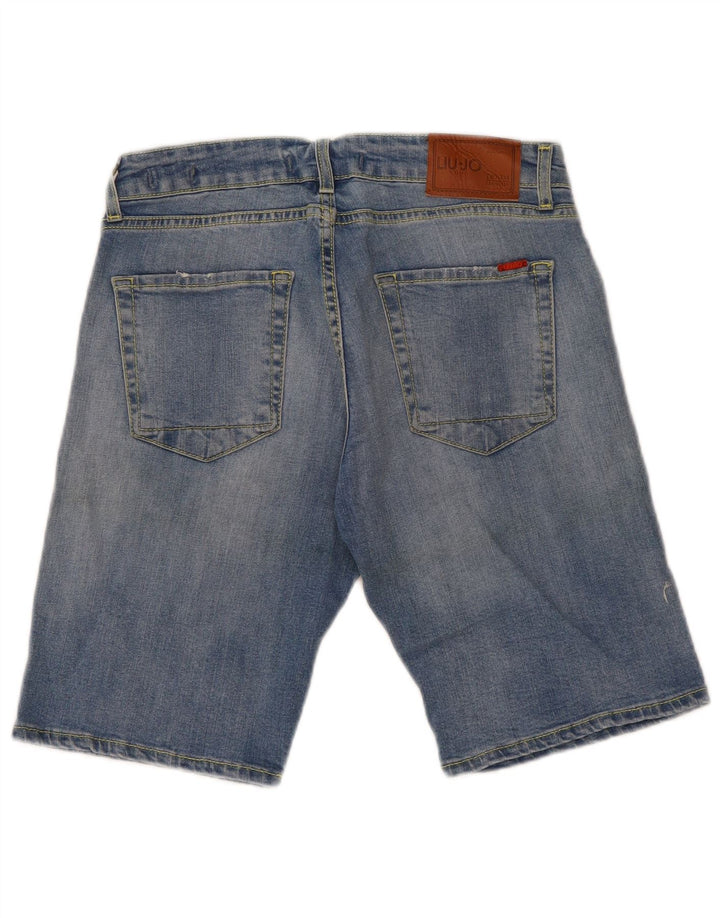 Liu Jo Pantaloni scurți de denim subțiri obișnuiți pentru bărbați W32, bumbac albastru mediu