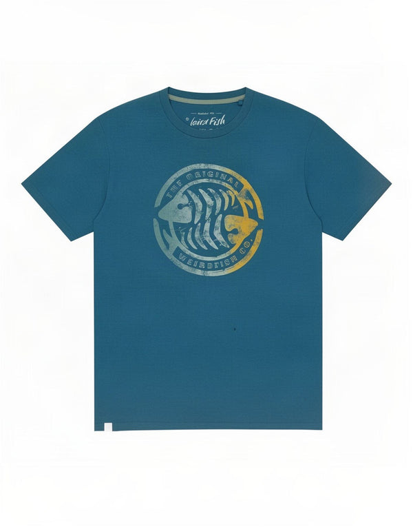 Tricou grafic pentru bărbați Weird Fish Top XL Bumbac albastru