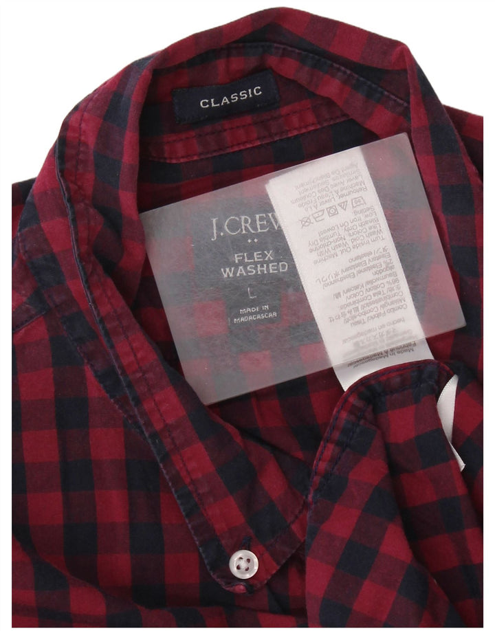 Cămașă clasică pentru bărbați J. CREW, mare din bumbac vichy, albastru bleumarin