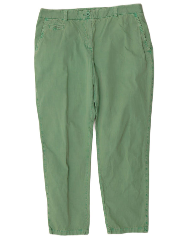 Pantaloni chino crop pentru femei Marks & Spencer UK 14 mare L34 L27 bumbac verde