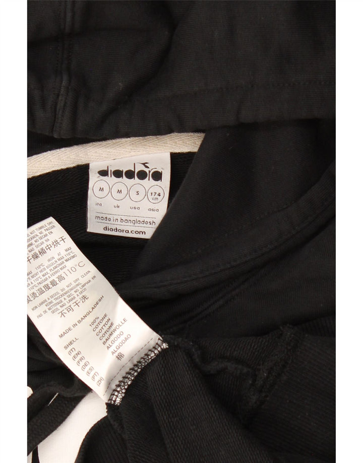 Pulover Diadora Grafic pentru bărbați, bumbac mediu negru