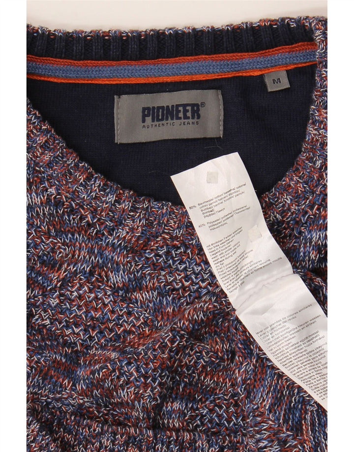 Pulover Pioneer pentru bărbați cu gât roșu, bumbac cu pete medii multicolore
