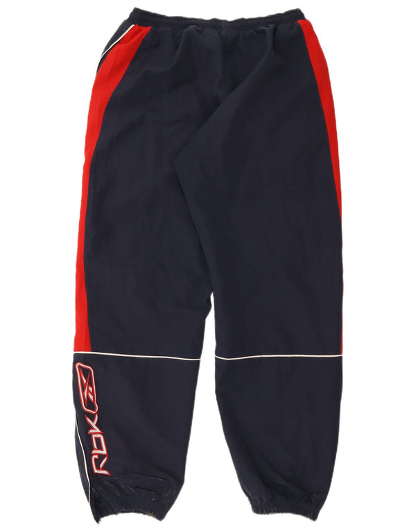 Reebok Mens Graphic Tracksuit Trousers Joggers Medium Navy Blue Colourblock