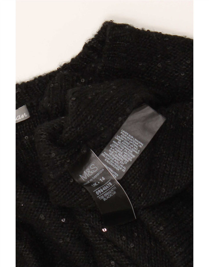 Marks & Spencer Pulover supradimensionat cu gât de barcă pentru femei UK 14 Large Black