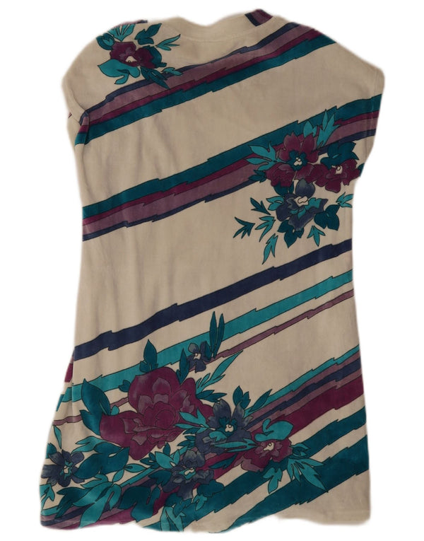 Bluză vintage pentru femei UK 14, mare, alb, floral