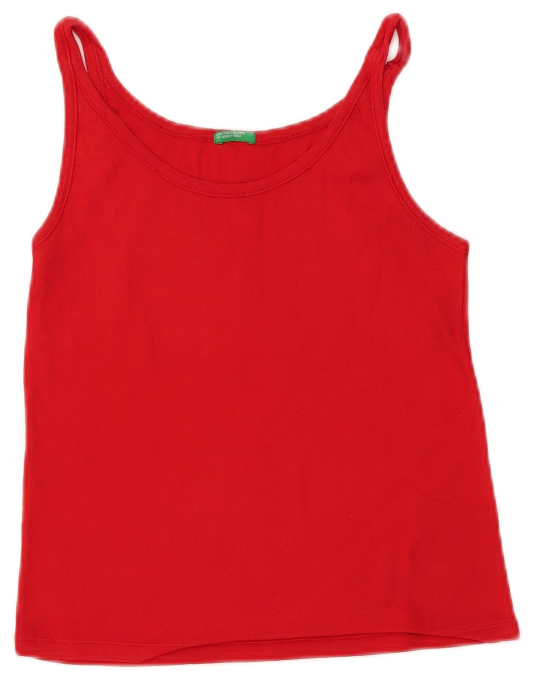 BENETTON Cami Top pentru femei UK 12 Medium Red Bumbac