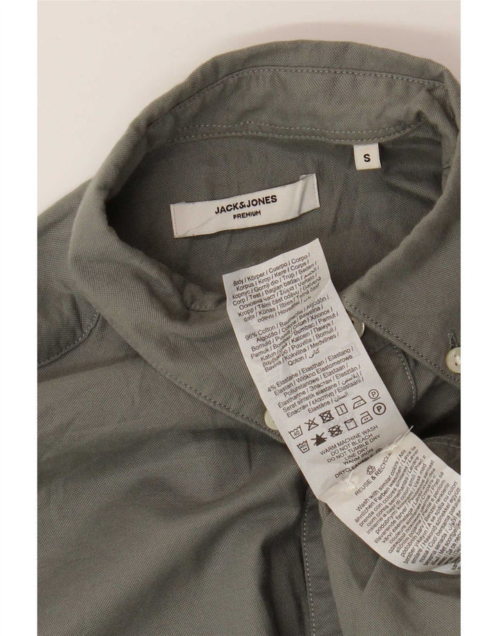 Cămașă Jack & Jones pentru bărbați, bumbac gri mic
