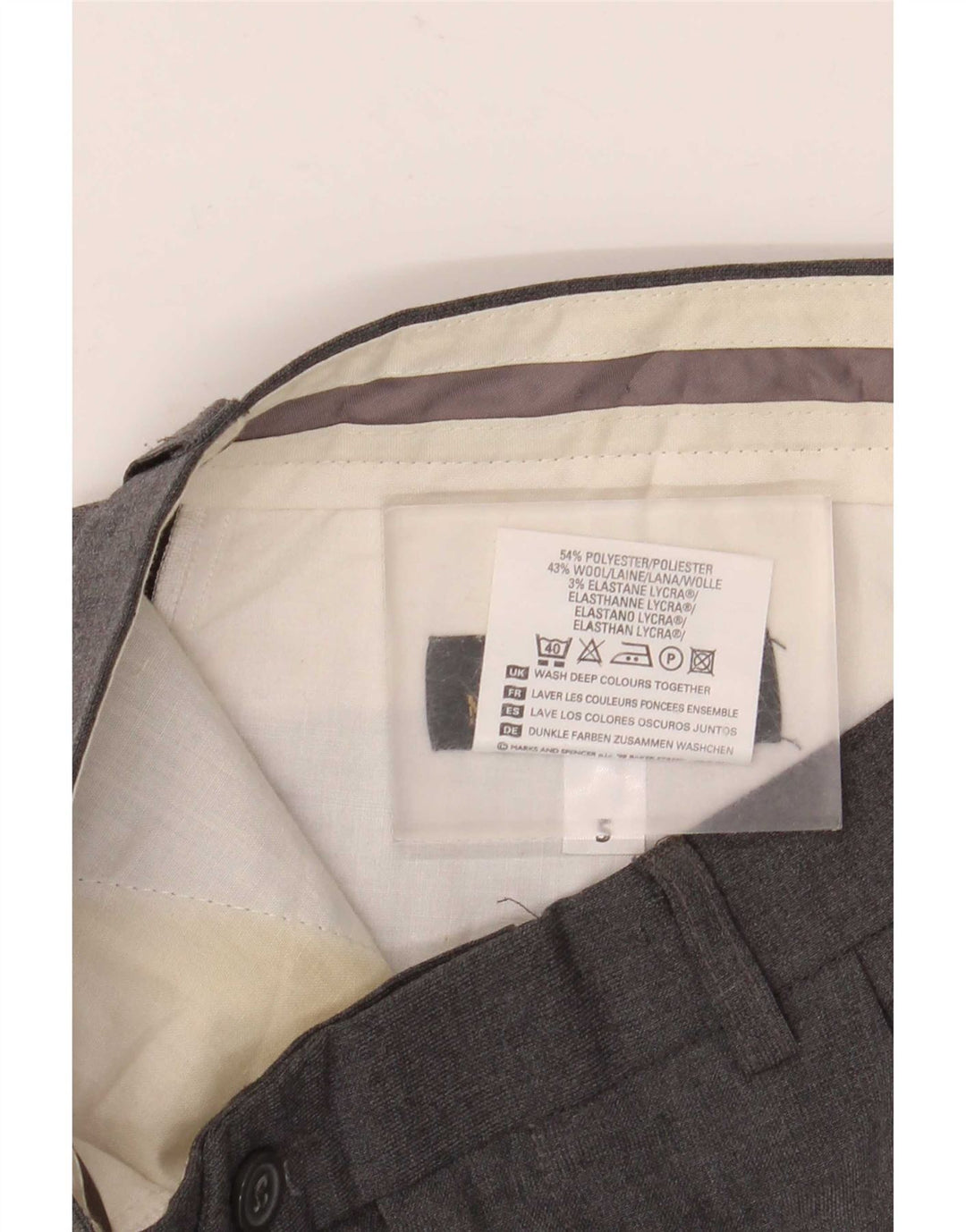 Pantaloni de costum pentru bărbați Marks & Spencer L34 L31 poliester gri
