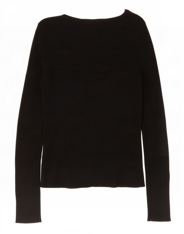 Top pentru femei Marks & Spencer cu mânecă lungă UK 8 mic, negru, viscoză