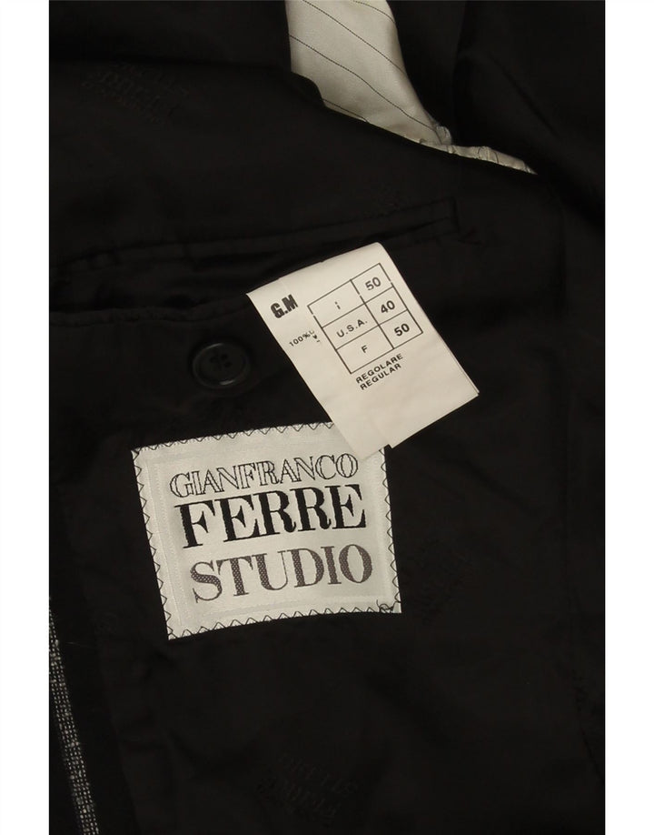 Gianfranco Ferre Jachetă pentru bărbați cu 3 nasturi IT 50 Lână mare cu dungi negre