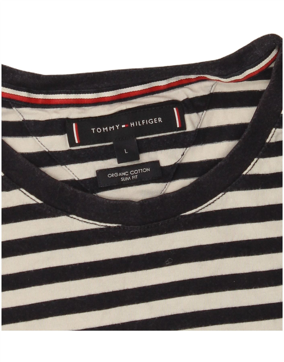 TOMMY HILFIGER Tricou pentru femei Slim Fit Top UK 14 Large Black Striped