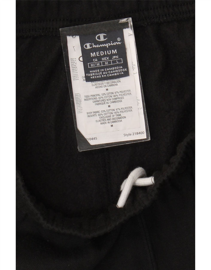 Pantaloni scurți sport grafic Champion pentru bărbați, bumbac mediu negru