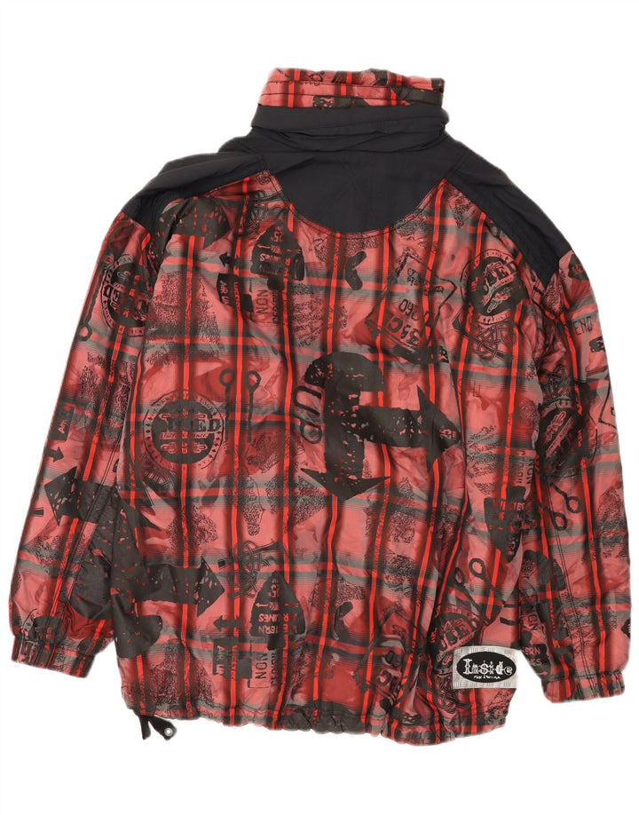 Jachetă Anorak Vintage pentru bărbați, cu ajustare largă, UK 38, roșu mediu, poliester color bloc