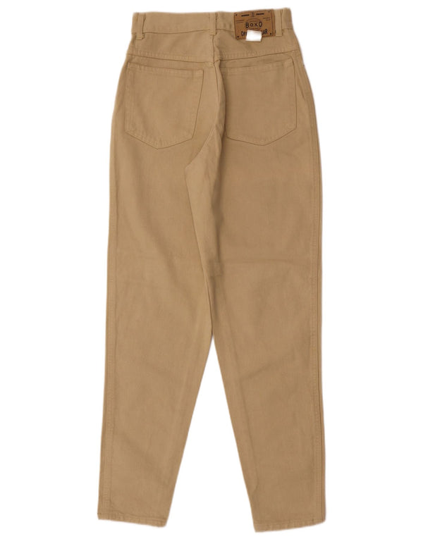 Blugi conici vintage pentru femei cu talie înaltă IT 36 XS W24 L30 bej bumbac