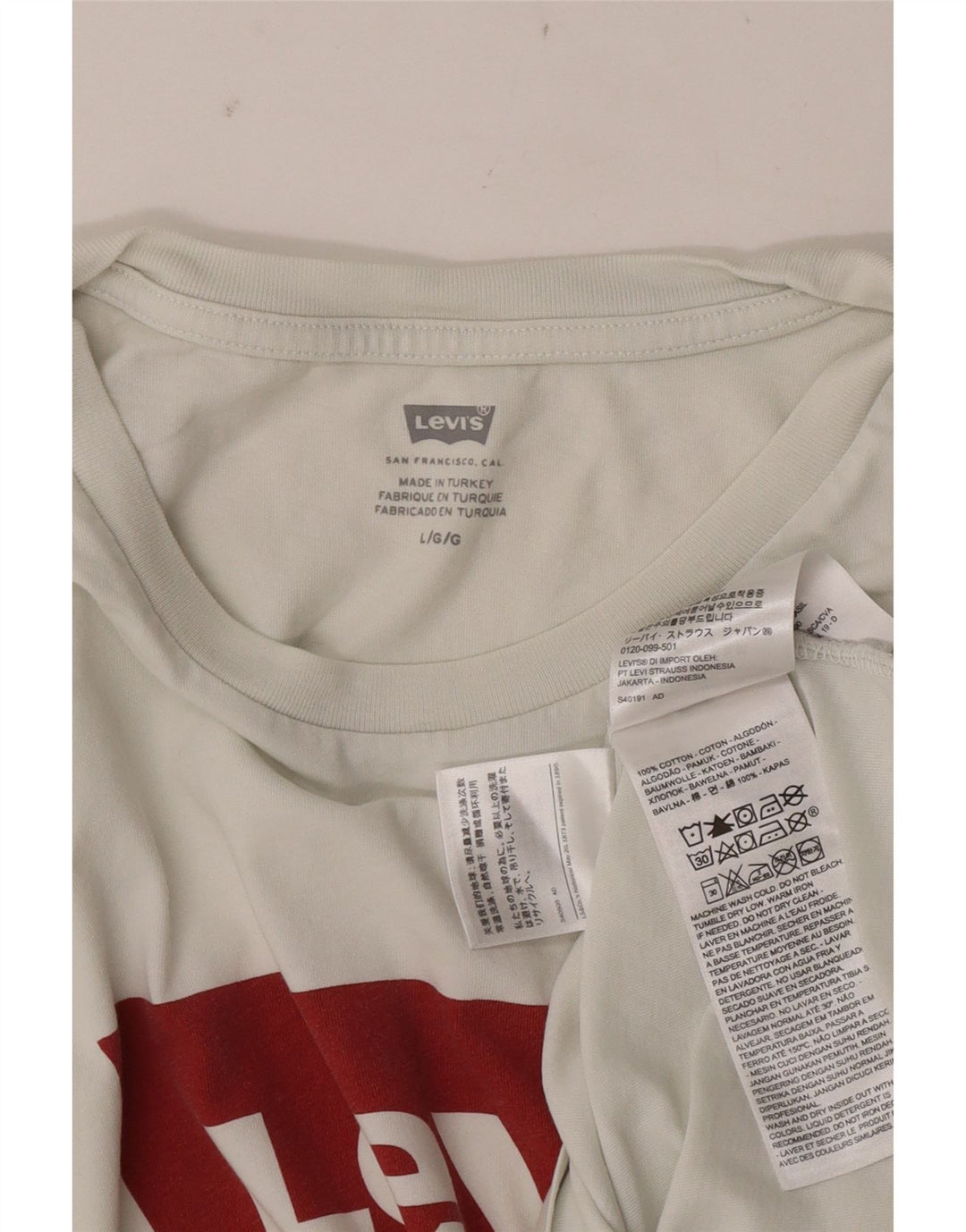 Tricou grafic Levi's pentru bărbați Top mare din bumbac alb