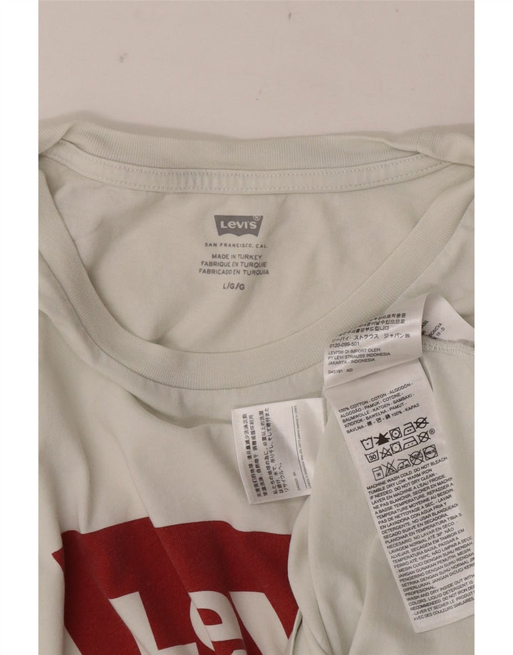 Tricou grafic Levi's pentru bărbați Top mare din bumbac alb