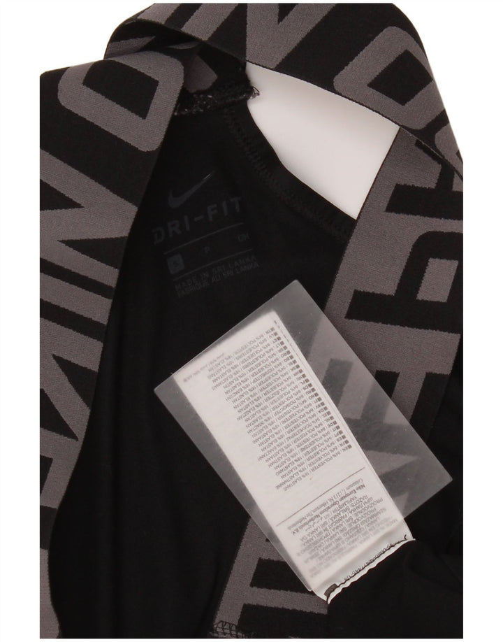 Sutien sport Nike Dri Fit Graphic pentru femei Top mic poliester negru