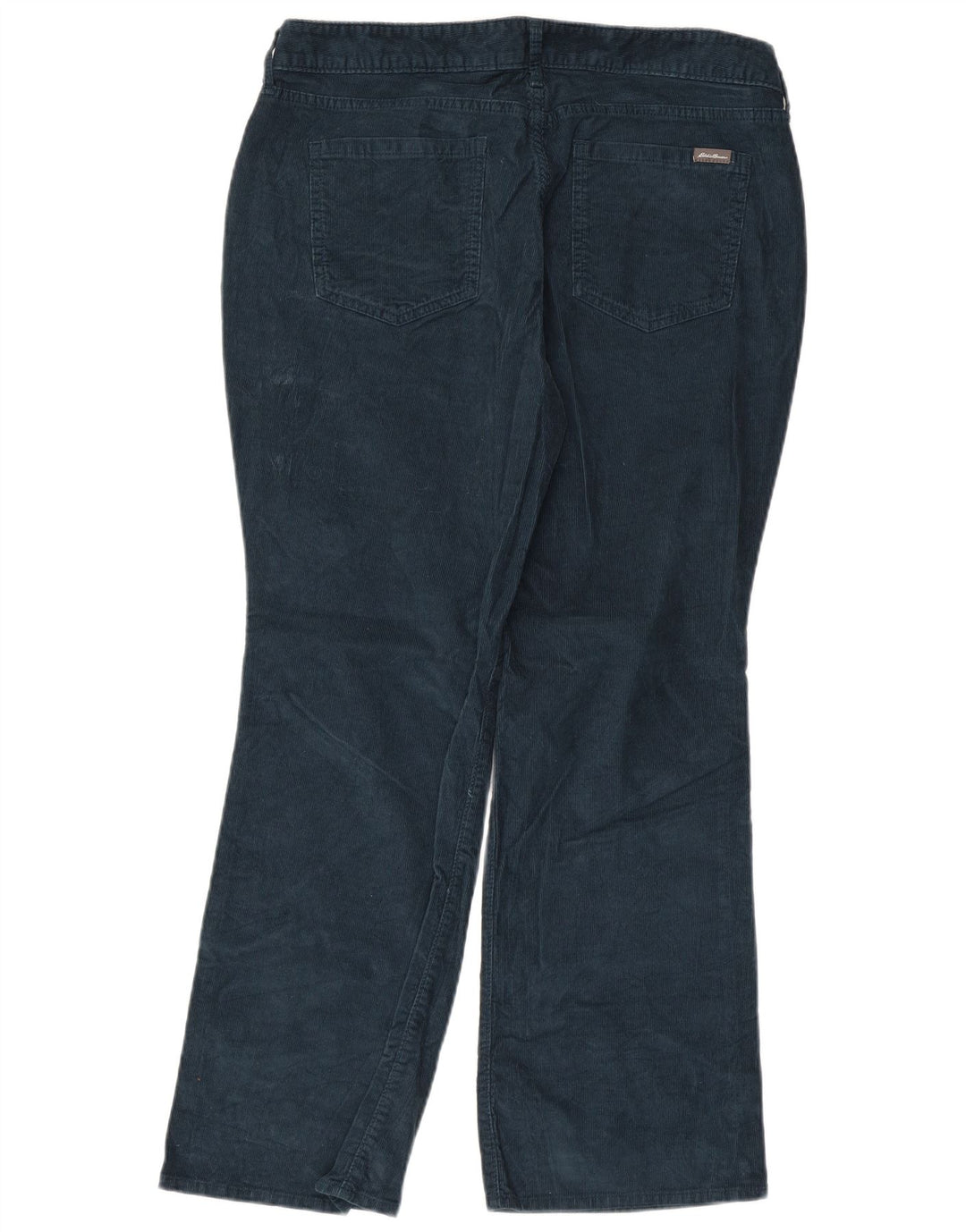 EDDIE BAUER Pantaloni curvy din velur pentru femei US 12 Large W34 L28 Bleumarin