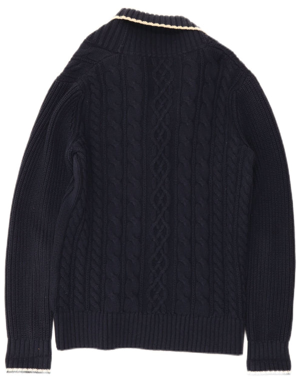 Pulover cardigan pentru femei Musto UK 10 mic bumbac bleumarin