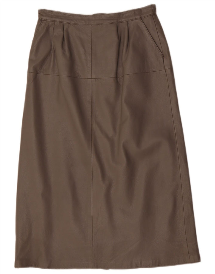 Fusta Midi din piele Vintage pentru femei EU 40 Medium W28 Maro