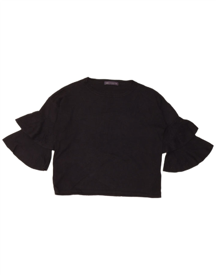 Marks & Spencer Top supradimensionat pentru femei cu mâneci 3/4 UK 8, mic, negru, viscoză