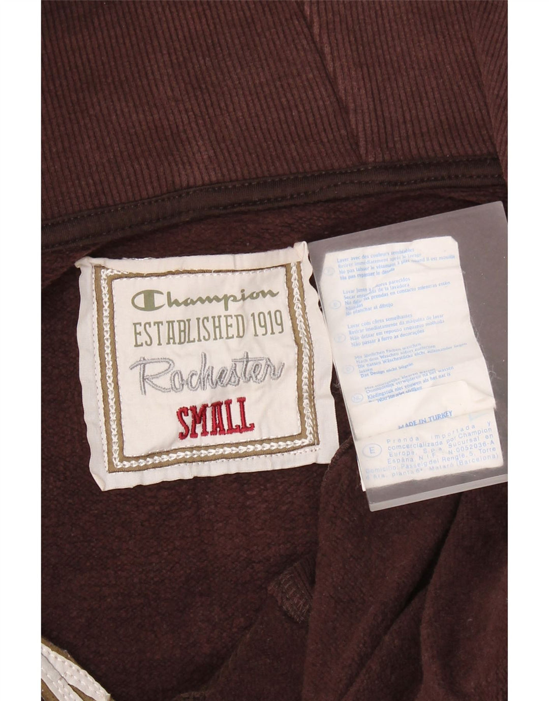 Pulover pentru femei CHAMPION Rochester, cu fermoar supradimensionat, cu capota, UK 10, maro mic