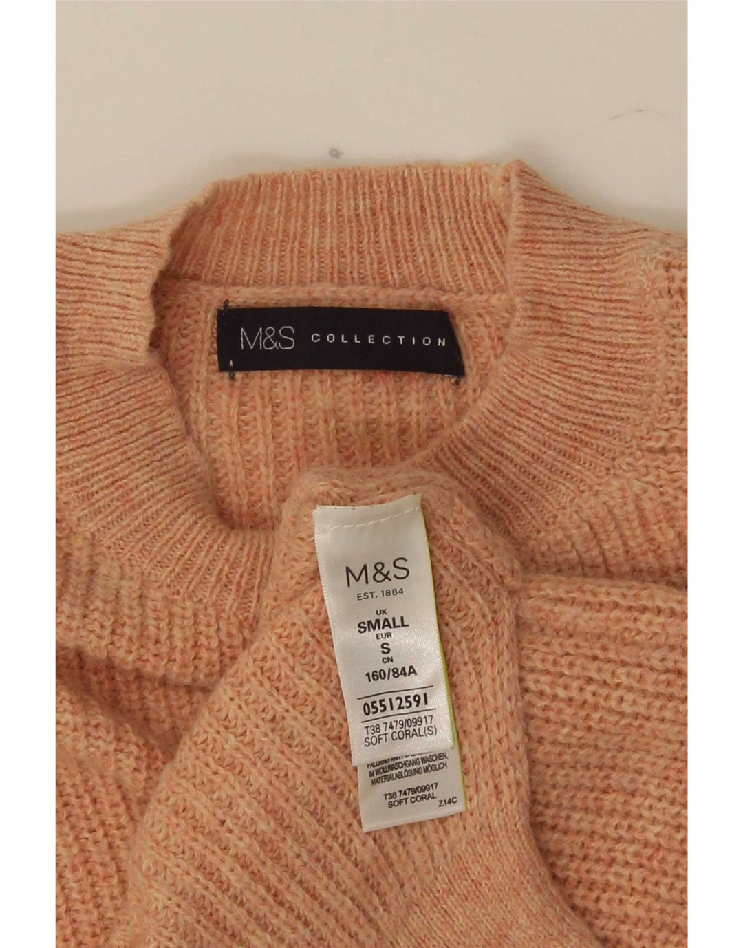 Marks & Spencer Pulover supradimensionat pentru femei cu gâtul turnat UK 10 Mic roz