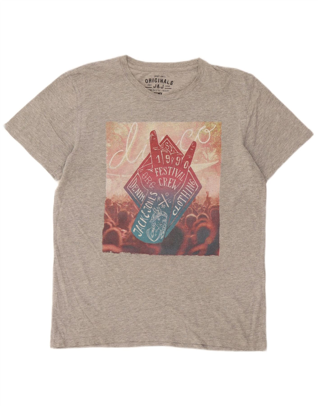 Tricou cu grafic Jack & Jones pentru bărbați Top, gri mediu